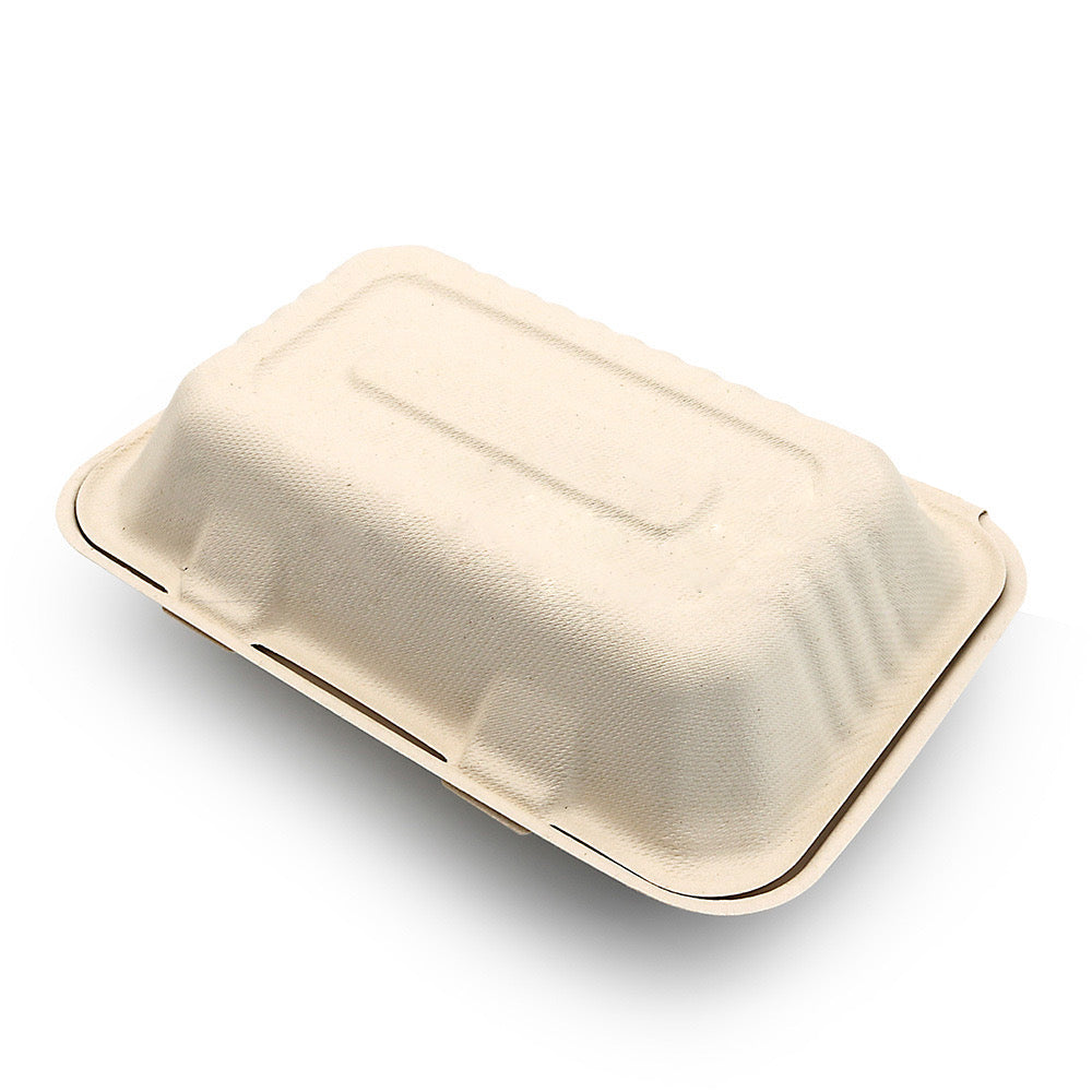 Clamshell Rectangle To-Go Container | Sugar Cane | Compostable