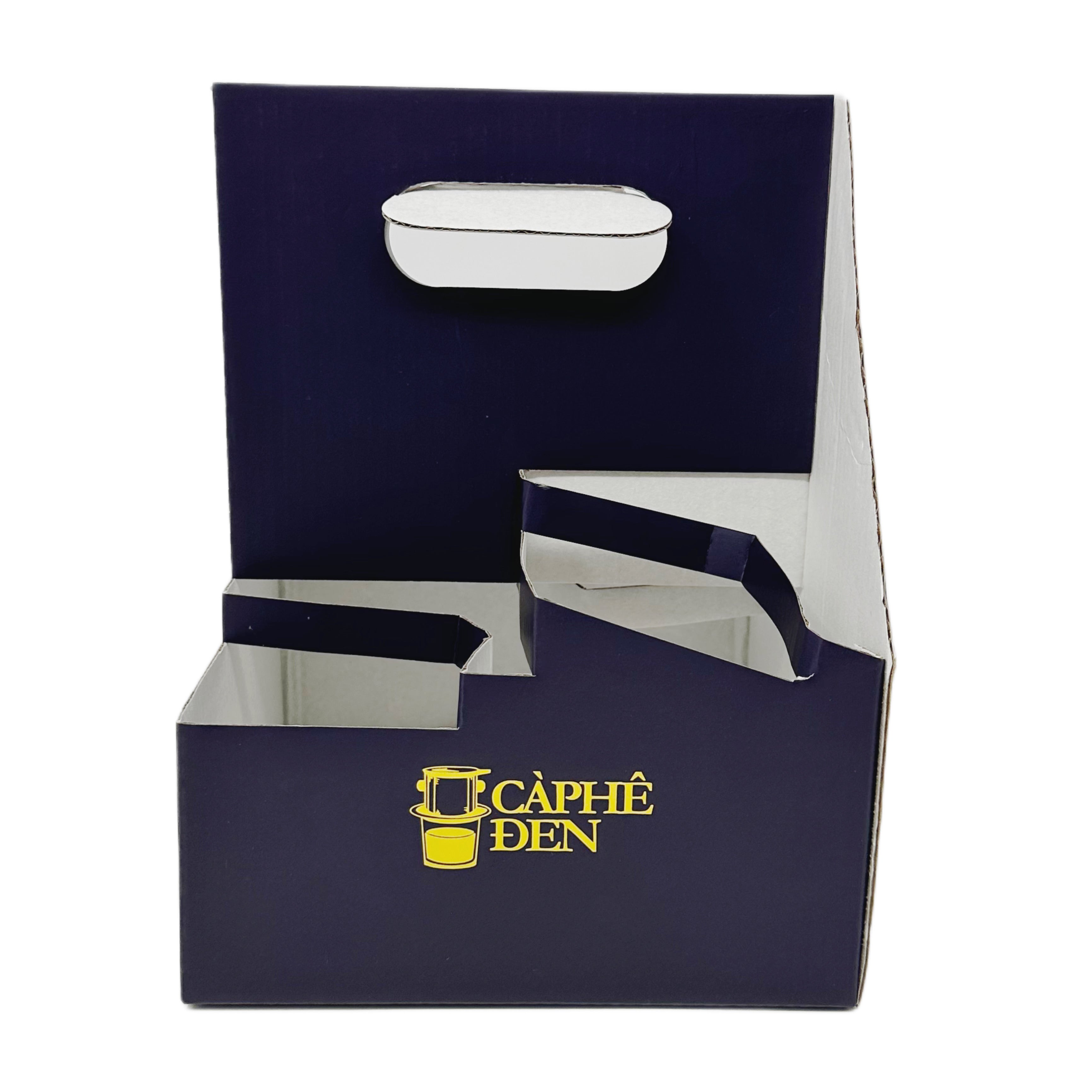 Corrugated Cardboard Four Cup Carrier | White – AEON Packaging