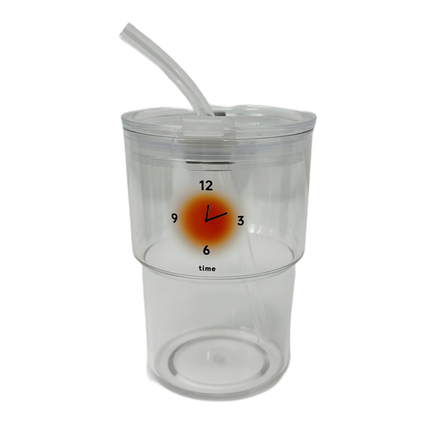 Clear Mini Glass Water Bottle w/ Straw