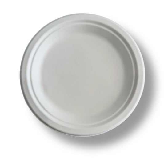 Disposable Round Plate | Sugar Cane | Compostable | Sold Per Case