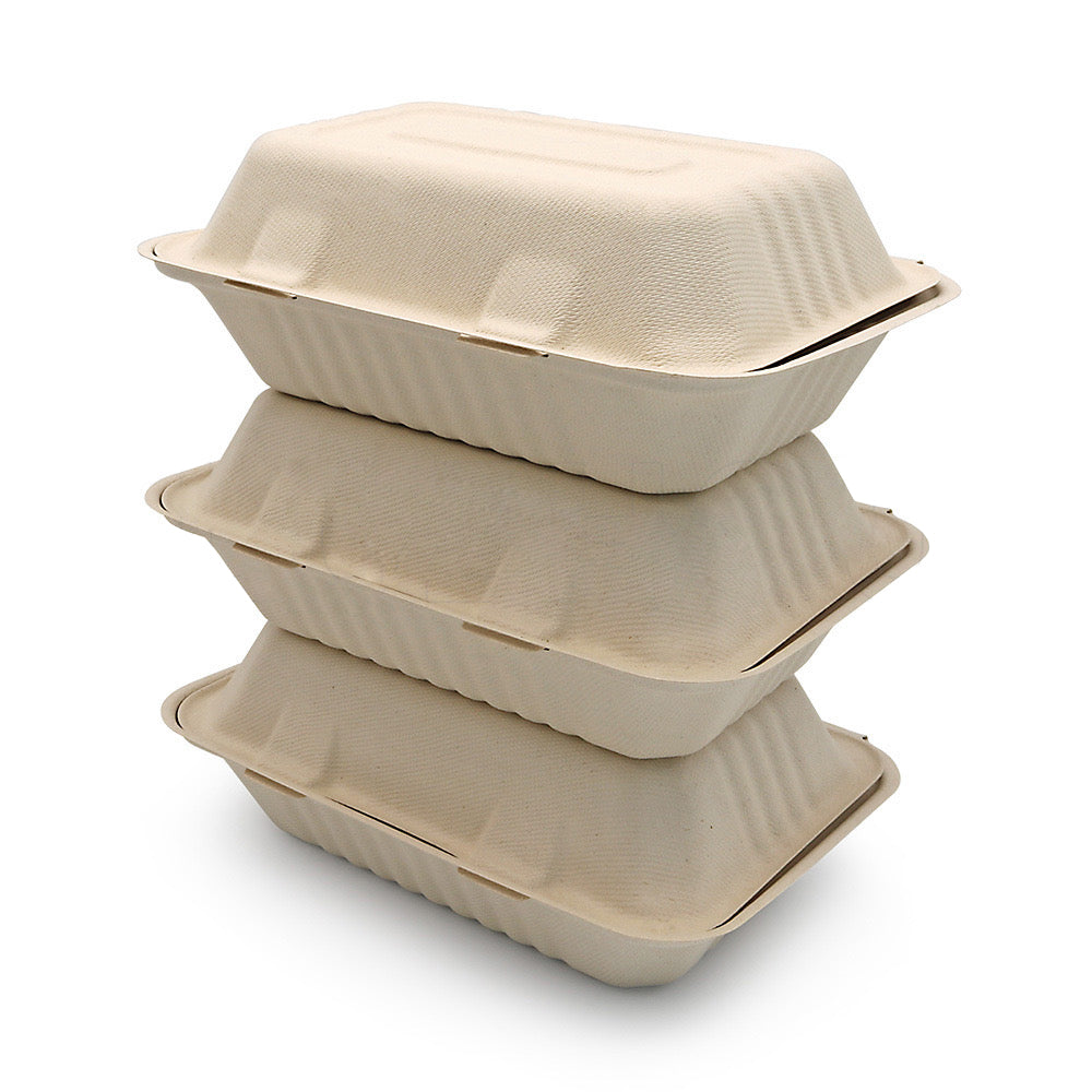 Clamshell Rectangle To-Go Container | Sugar Cane | Compostable