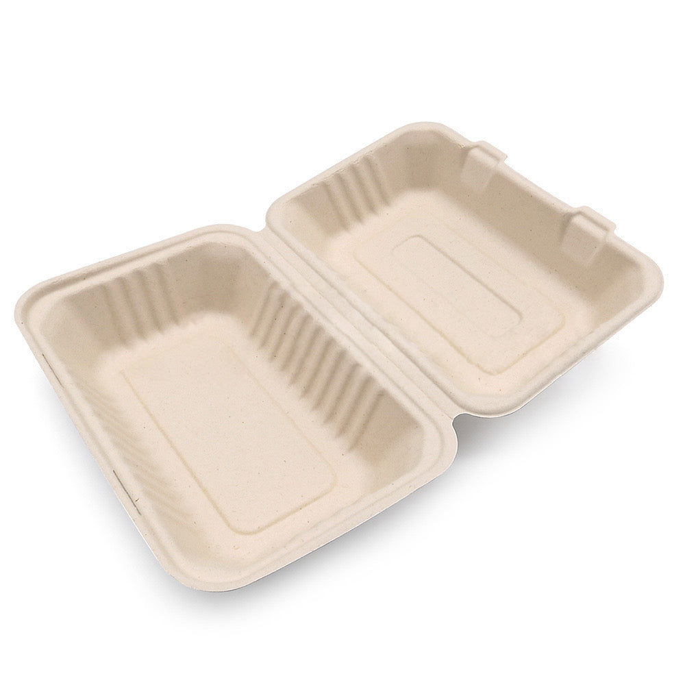 Clamshell Rectangle To-Go Container | Sugar Cane | Compostable