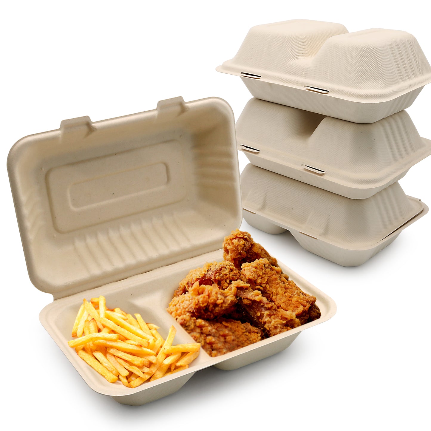 Clamshell Rectangle To-Go Container | Sugar Cane
